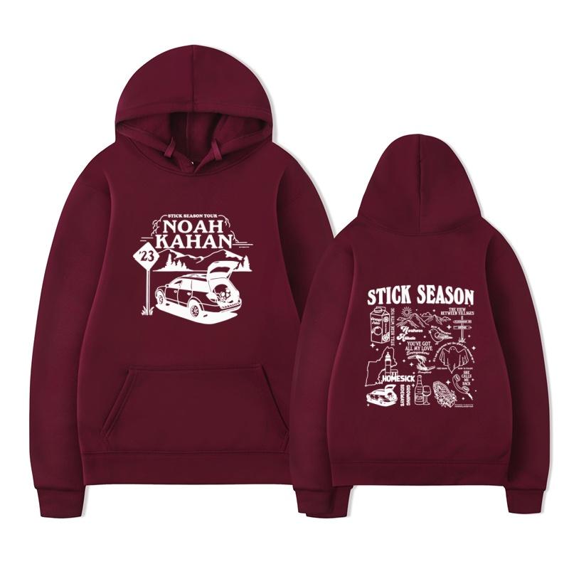 Noah Kahan Stick Season Merch Country Music Album Hoodie Sweatshirt Winter Warm Pullover Top Streetwear Unisex
