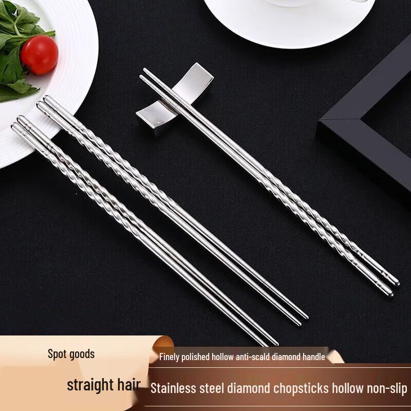LETGANT Stainless Steel Spiral Non-slip Chopsticks