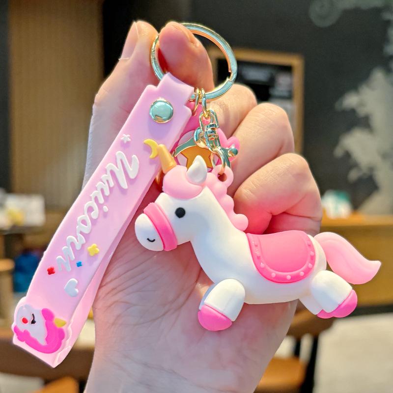 Creative Cartoon Unicorn and Pegasus Keychain - Cute Couple Bag and Car Pendant, Small Gift