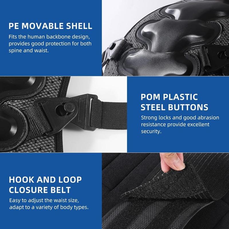 Cienfy Back Spine Protector Anti-Fall Protective Gear for Snowboarding, Skateboarding, Skating and Skiing