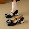 Krazing Pot Sheepskin Stain Summer Size 40 Crystal Med Heels Butterfly-knot Oriental Design Square Toe Elegant Wedding Pumps