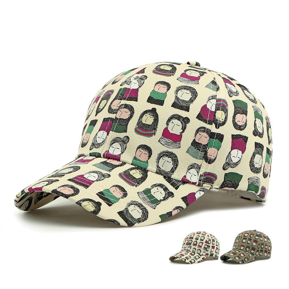 Spring Summer Baseball Cap Women's Sunscreen Sun Hat Cartoon Printed Cap Men's Hat