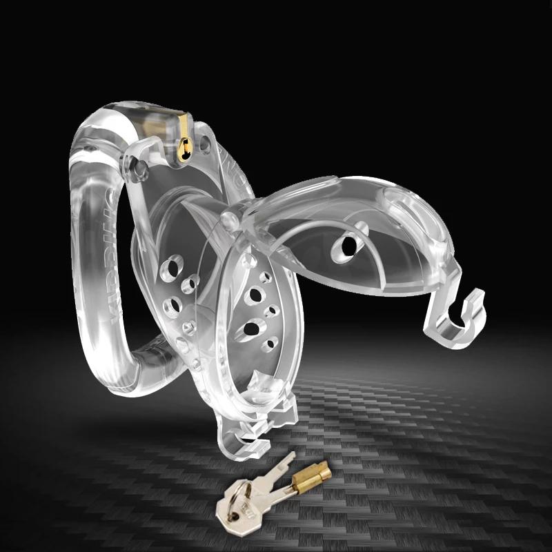 Plastic Chastity Cage Men Permanent Cock Cage Chastity Belt Male Penis Ring Lockable Adult Sex Toys for Men Erotic Accessories