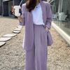 Korean Style 2025 Loose Casual Padded Shoulder Suit Jacket - Multiple Colors