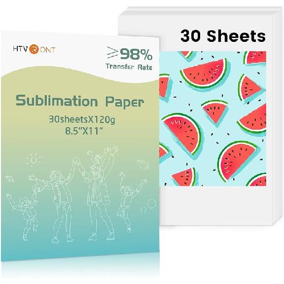 HTVRONT Sublimation Paper 8.5x14 inches - 30 Sheets Sublimation Transfer Paper Compatible with Inkjet Printer, Easy to Transfer 120 gsm Sublimination 8.5 *11