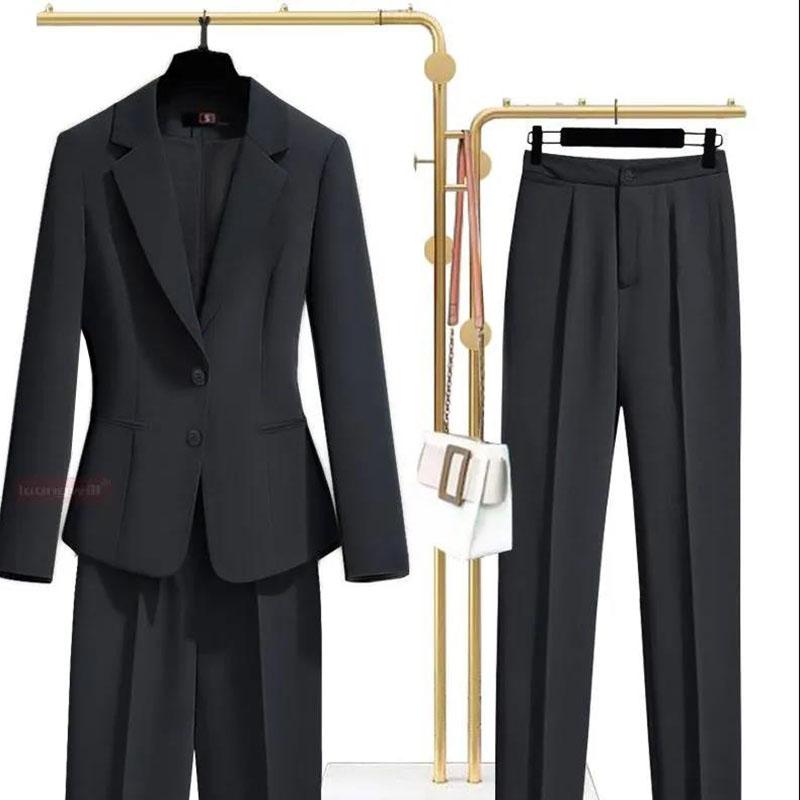 Professional Blazer Suit Female Temperament Solid Color Coat Tooling Single-breasted Set Two-piece Slim Work Clothes