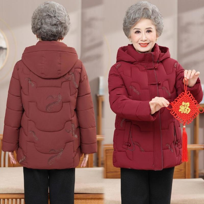 Women's padded clothes, winter clothes with cotton and thickened padded jackets, old ladies' high-end winter padded clothes, year-old padded jackets.