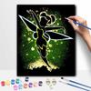 Disney Tinkerbell oil paint by numbers painting kit handmade diy home decor gifts wall art canvas picture sparkle fairy neon glow style