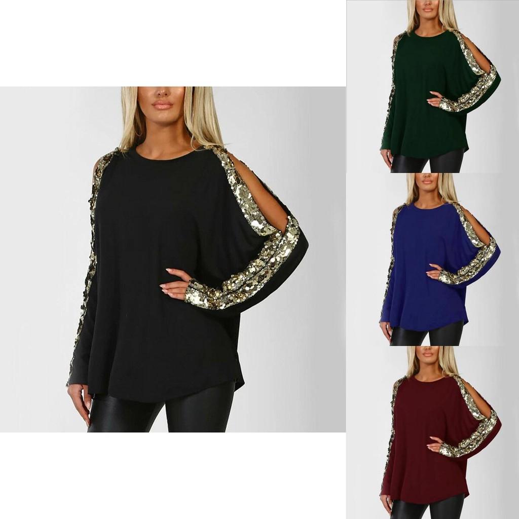 Women Ladies Sweatshirts Loose Blouse Long Sleeve Sequined Casual T-shirts Tops With Premium Quality Comfort And Stylish Versatility
