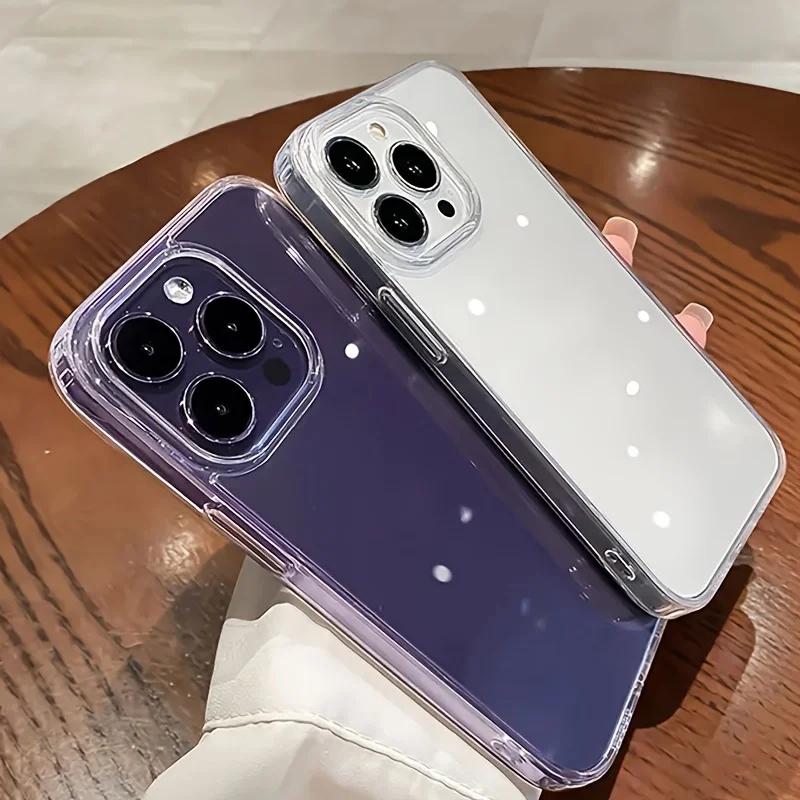 Ultra Thin Clear Acrylic Phone Case For iPhone 16 15 14 Plus 13 12 11 Pro Max Phone Back Cover Transparent Shockproof Cover