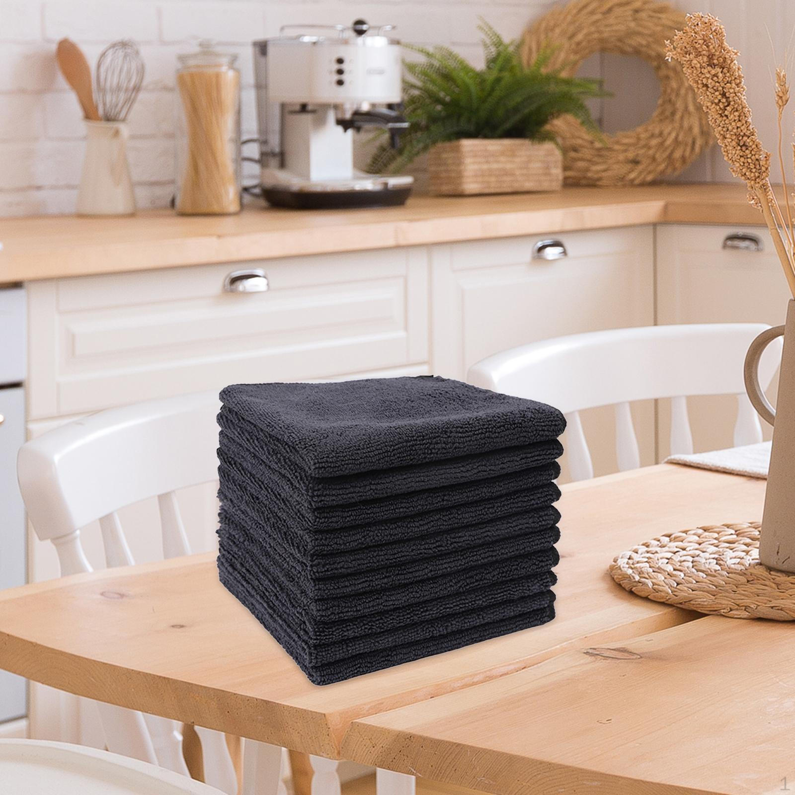 

7 шт. ткань для чистки из микрофибры, тряпка, моющееся портативное впитывающее полотенце для посуды чёрный