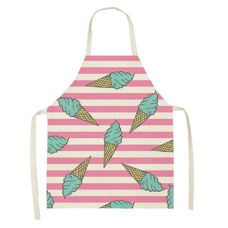 Ice Cream Donut Pattern Kitchen Apron Home Kitchen Cooking Cooking Linen Stain Resistant Chef Sleeveless Apron