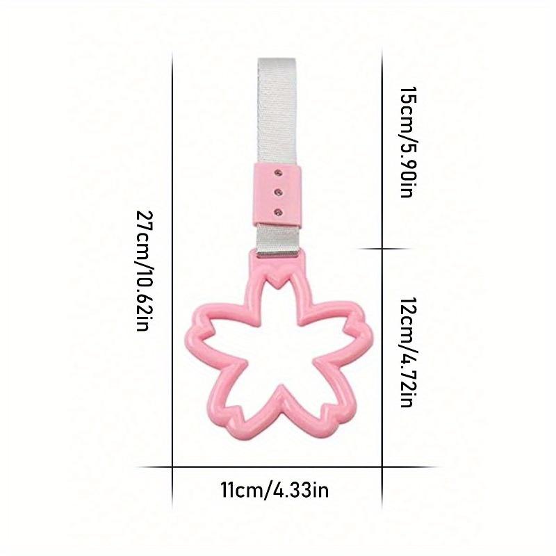1pc Colorful Cherry Blossom Car Roof Handle with Warning Trailer Strap and Rear Bumper Ring