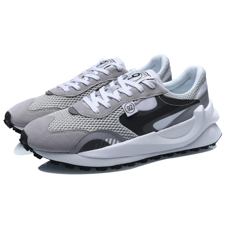New LiNing Cushioned Anti Slip Wear Resistant Breathable Lightweight Low Top Casual Running Shoes Men's Gray White Black AGCR039-1