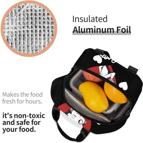 Asamike Lunch Bag, Cute and Stylish Betty Boop Lunch Box with Pockets, Insulated and Insulated, Perfect for Commuting, School, Picnics, and More. Unis