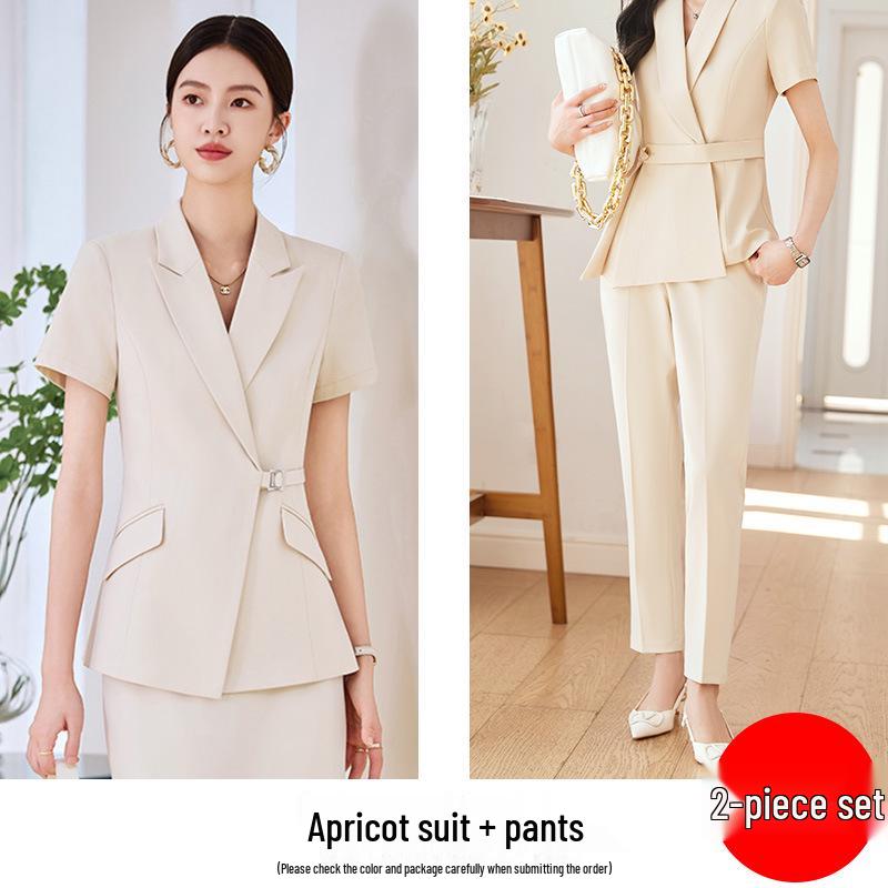 Set Costum Profesional de Vară pentru Femei - Îmbrăcăminte de Lucru High-End pentru Magazin de Bijuterii sau Magazin de Aur