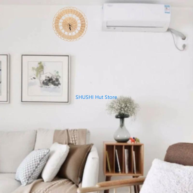 Rattan Woven Wall Clock for Creative Modern Art Wall-mounted Clock D57B