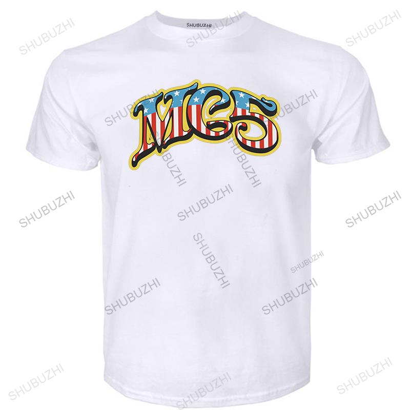 

Fashion brand t shirt mens crew neck tees New Mc5 the Stars and Stripes Flag Garage Rock Men Tshirt Summer top gift Male S