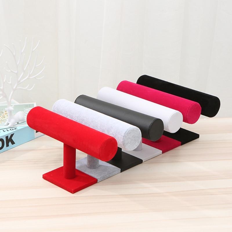Velvet T-Type Bracelet Watch Jewelry Display Stand Headband Hairpin Headdress Organizer Storage Holder Jewelry Storage