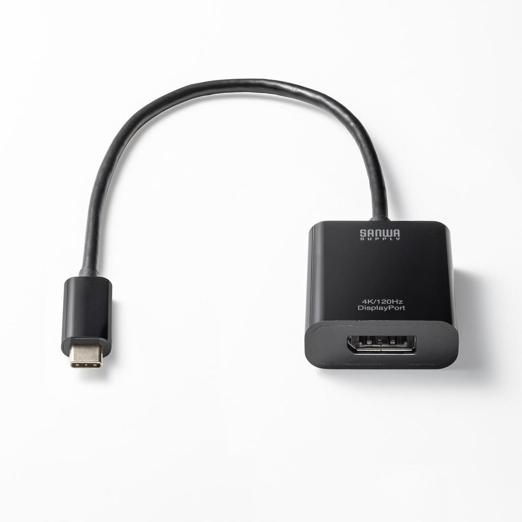 Sanwa Supply USB Typ C zu DisplayPort Adapter (4K/120Hz/HDR-kompatibel) AD-ALCDP02