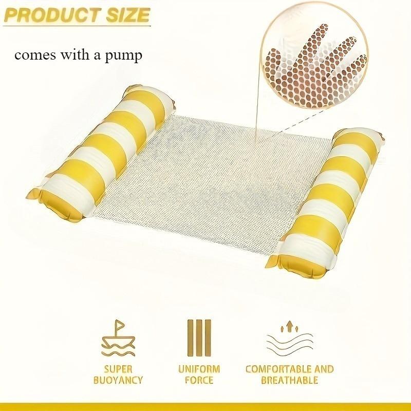 4-in-1 Colorful PVC Water Hammock with Pump - Versatile Pool Float, Saddle, and Lounge Chair for Travel and Home Pool Time