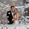 100pcs 25th Wedding Anniversary Confetti, Silver Glitter Table Scatter Decorations for 25th Anniversary Party Supplies