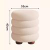 Sherpa Round Vanity Stool, Light Luxury Cream Style Simple Plush Stool for Makeup Table, Your Home Bedroom Dressing