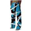 Men's Loose Casual Color Cotton Linen Trousers Elastic Tie Printed Straight Pants
