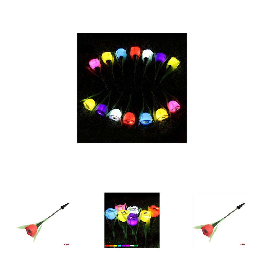 Elegante Luce LED Solare da Esterno a Fiore di Tulipano a 7 Colori per Bellissimi Sentieri del Giardino
