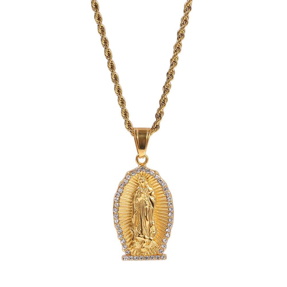 Hip Hop Gumeng Stainless Steel Real Gold Electroplating Wings Angel Pendant Necklace Niche Accessories