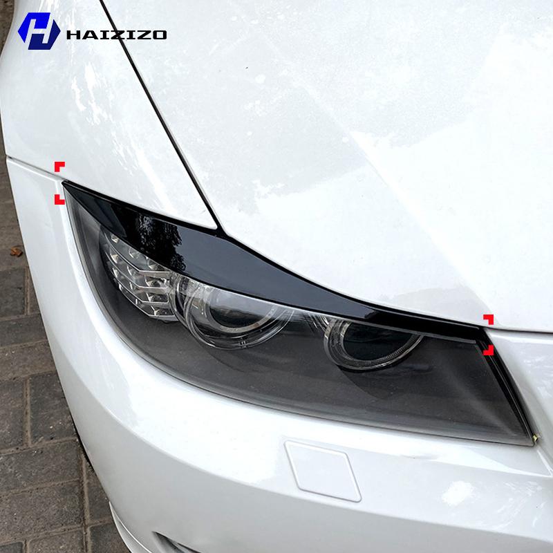 For BMW Series 3 E90 E91 320i 330i 2005-2012 Car Front Headlight Decoration Lamp Eyebrow Modified with Carbon Fiber Accessories