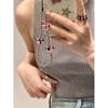 Round Beaded Heart Phone Strap Backpack Pendant Phone Chain Sweet Decors