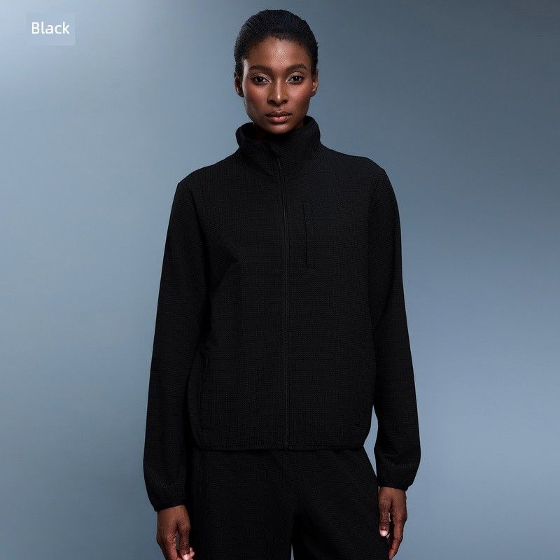 

Lu Same Sports Outwear Female Fall and Winter New Arrival Thin-Fleece Thermal Outdoor Lightweight Waterproof Stand Collar Windproof Casual Outwear Black 12/2XL