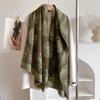 Leaf printing contrasting colors double-sided imitation cashmere scarf winter high-end warm shawl women