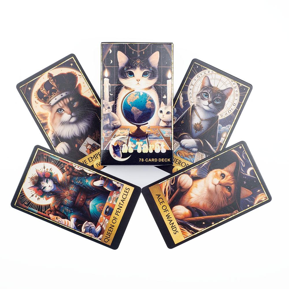 Cat Tarot 78 Card Deck English Version Board Game Divination Tools for Fun Fortune Telling Cards