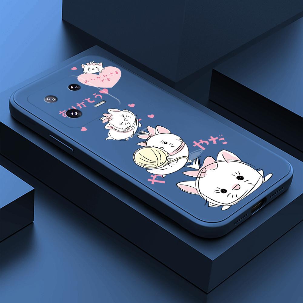 

Чехол для телефона с мультяшным красочным узором, квадратный, жидкий, силикон, TPU, полное покрытие камеры, противоударный защитный чехол для Xiaomi Redmi iPhone Redmi Note 12 Pro Speed темно-синий