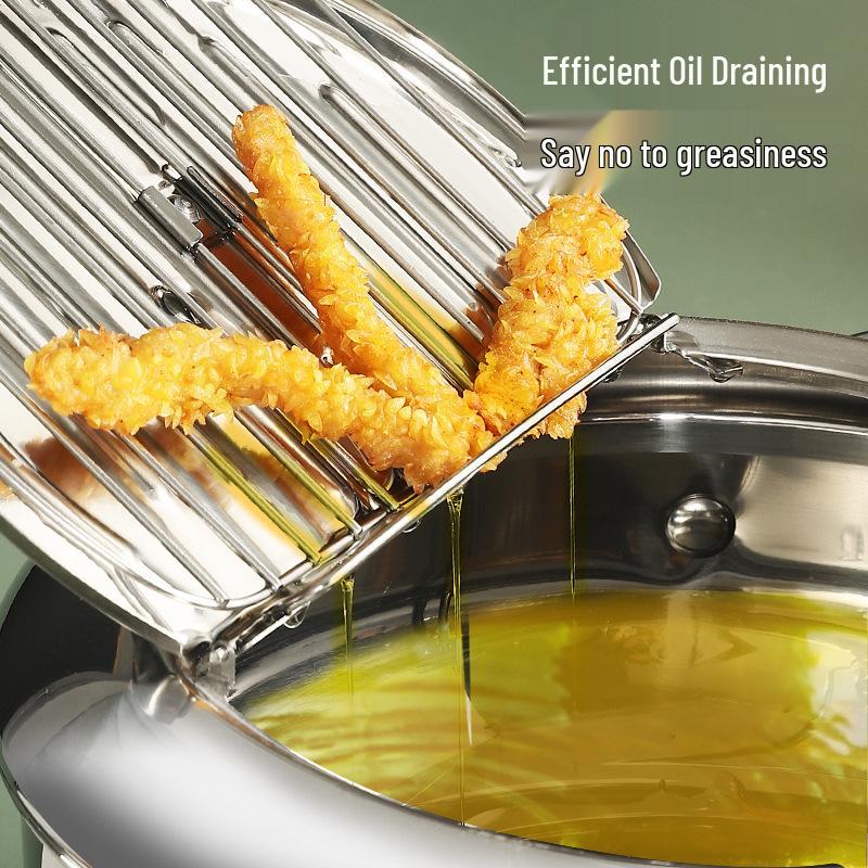 304 Stainless Steel Japanese Tempura Deep Fryer Pot