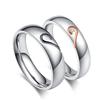 Titanium Steel Heart Shaped Couple Ring Korean Version Diamond Studded Rose Gold Ring Valentines Day Gift