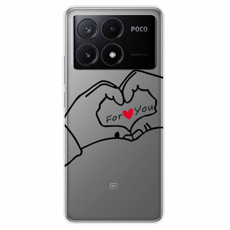 For Xiaomi Poco X6 Pro Case Transparent Cute Soft Silicone TPU Coque for Poco X6 / X6 Pro 5G Phone Cover X 6 X6Pro Clear Shells