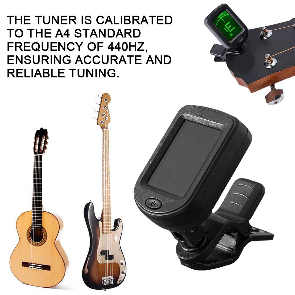 Electronic Clip-On Digital Guitar Tuner LCD Screen for Violin Bass Ukulele Chromatic Tuning Modes Bass Instruments Accessor T2Y5