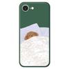 For iPhone 16e Case Cute Sleeping Dog Pattern Printing Straight Edge TPU Phone Back Cover