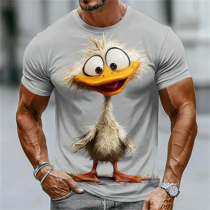 Summer 3D Animal Print T-Shirts Cute Outdoor Men's Short-Sleeve