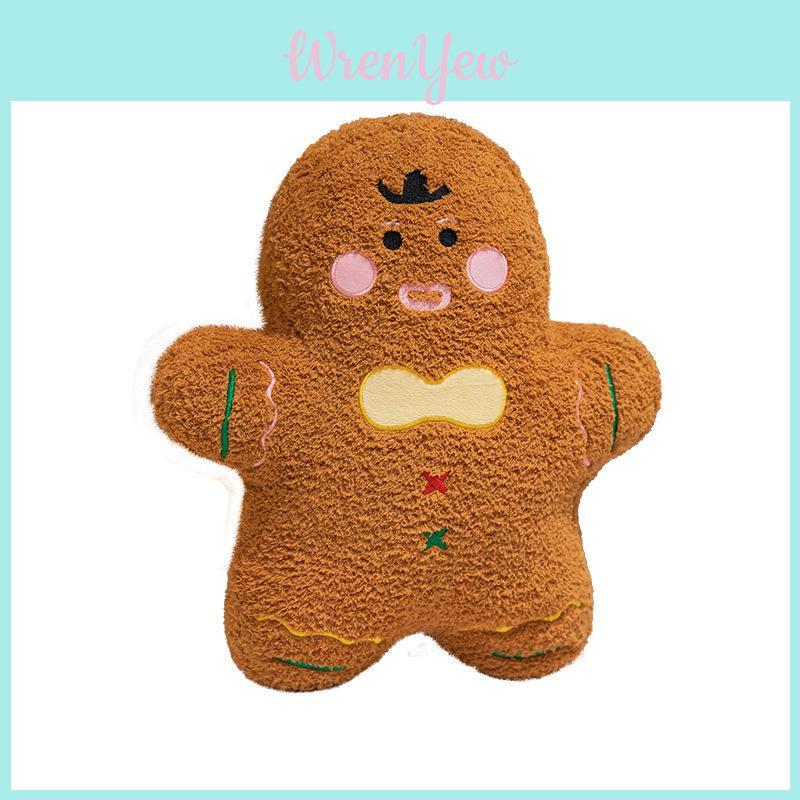 Adorable Soft Plush Cartoon Christmas Tree Gingerbread Man Apple Figurine Pillow Toy For Festive Home Decor