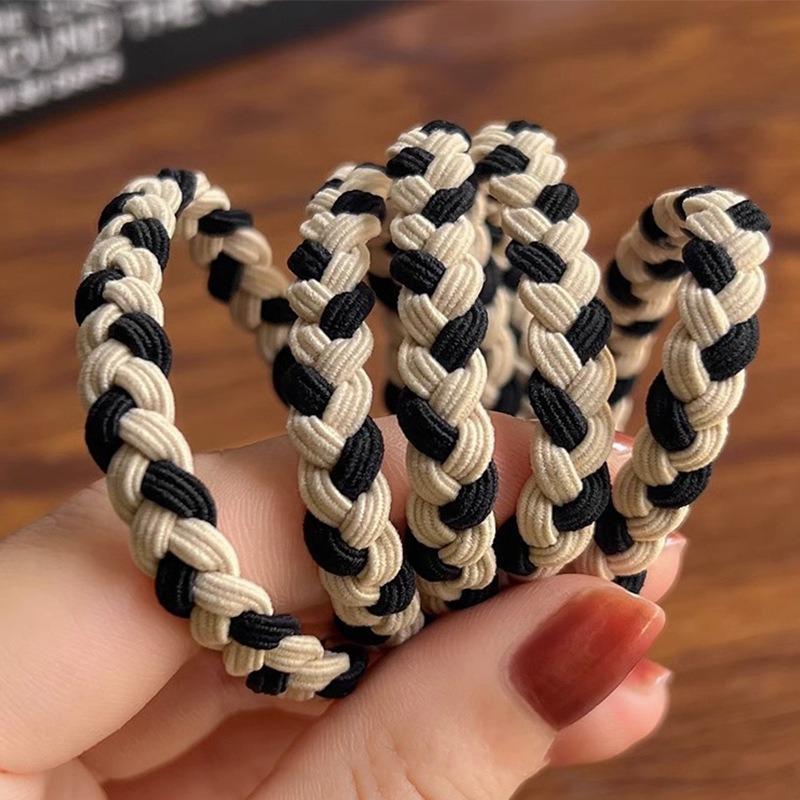 Elastico per Capelli a Scrunchie in Lussuosa Pelle Nera - Elastico Durevole per Capelli da Donna