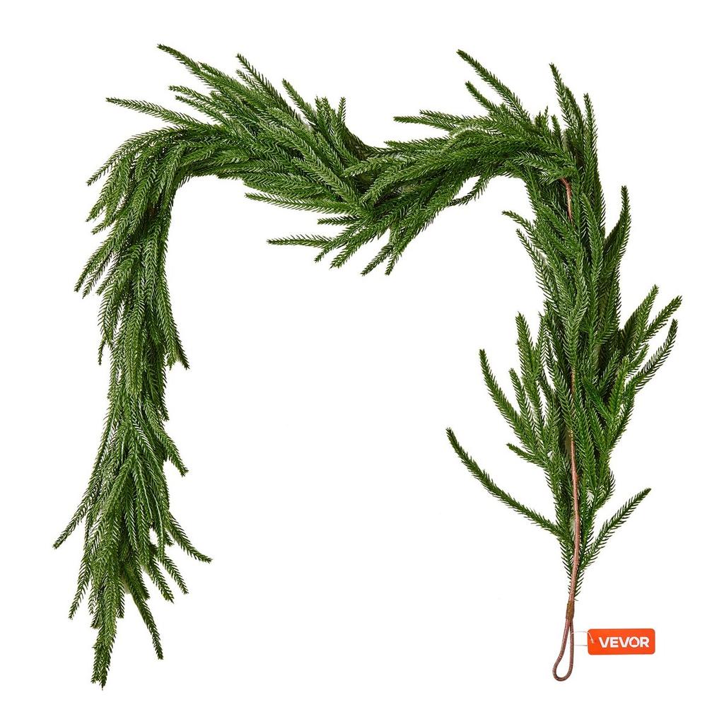 Christmas Garland, 1524 mm Realistic Norfolk Pine Garland, Evergreen Real Touch Artificial Faux Greenery Garlands, for Holiday Indoor Outdoor Xmas