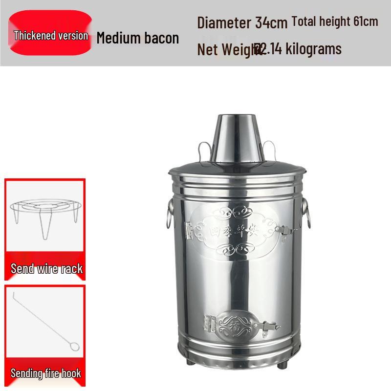 Gold Stainless Steel Indoor Paper Money Burning Barrel for Household and Temple Use