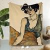 Artist E-Egon Schiele Throw  Flannel Throw Blanket,Bed Home Office Nap Blanket Travel,Camping,Picnic Blanket Soft Decor