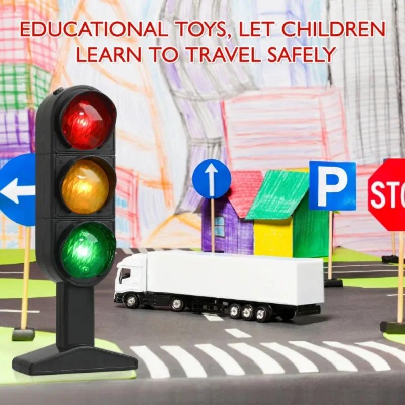 Voice Traffic Light Signs Figurine Traffic Light Lamp Base Simulation Road Light Safe Traffic Lamp Home Transportation Ornaments