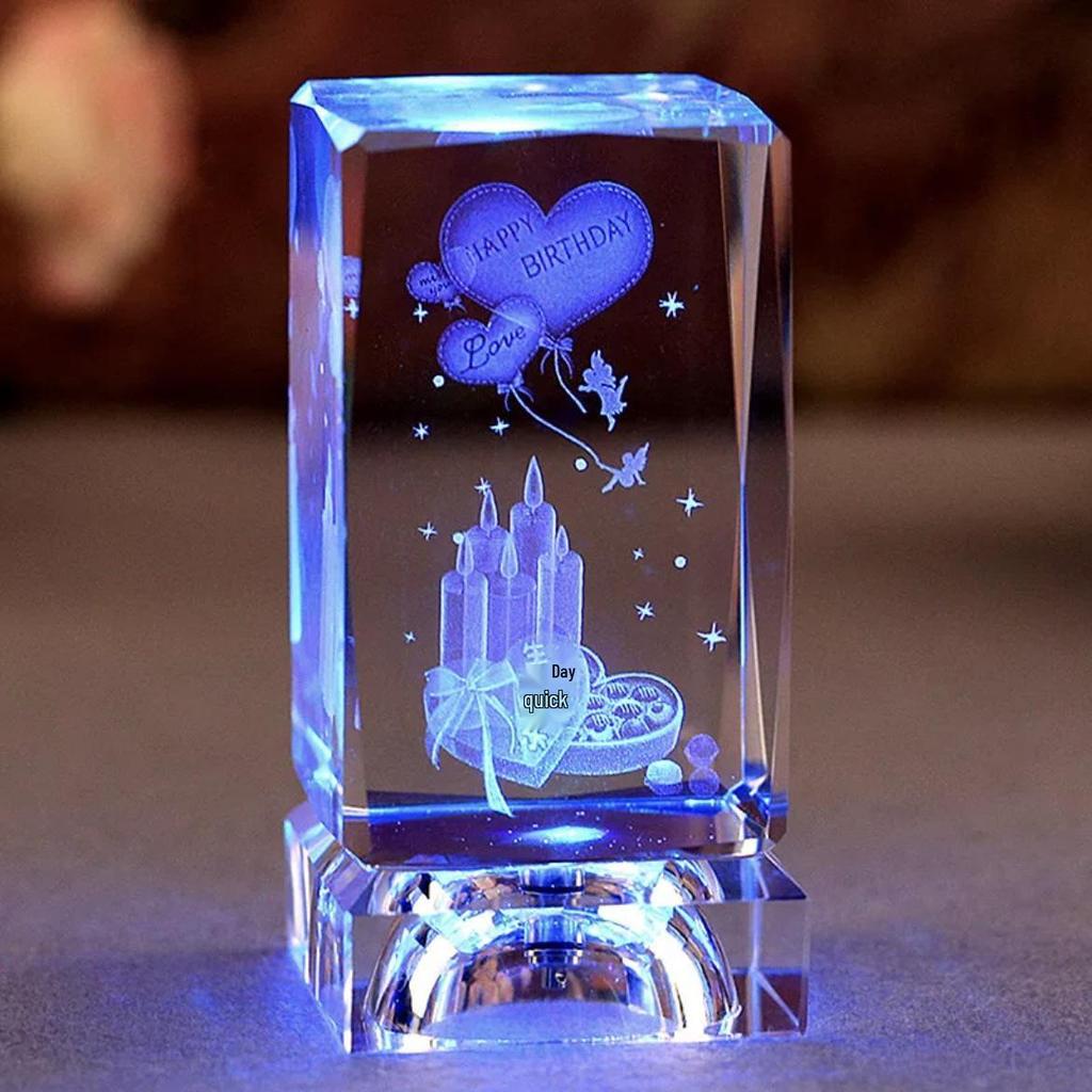 Romantic Rose Night Light: Crystal Ornament and Valentine's Confession Gift