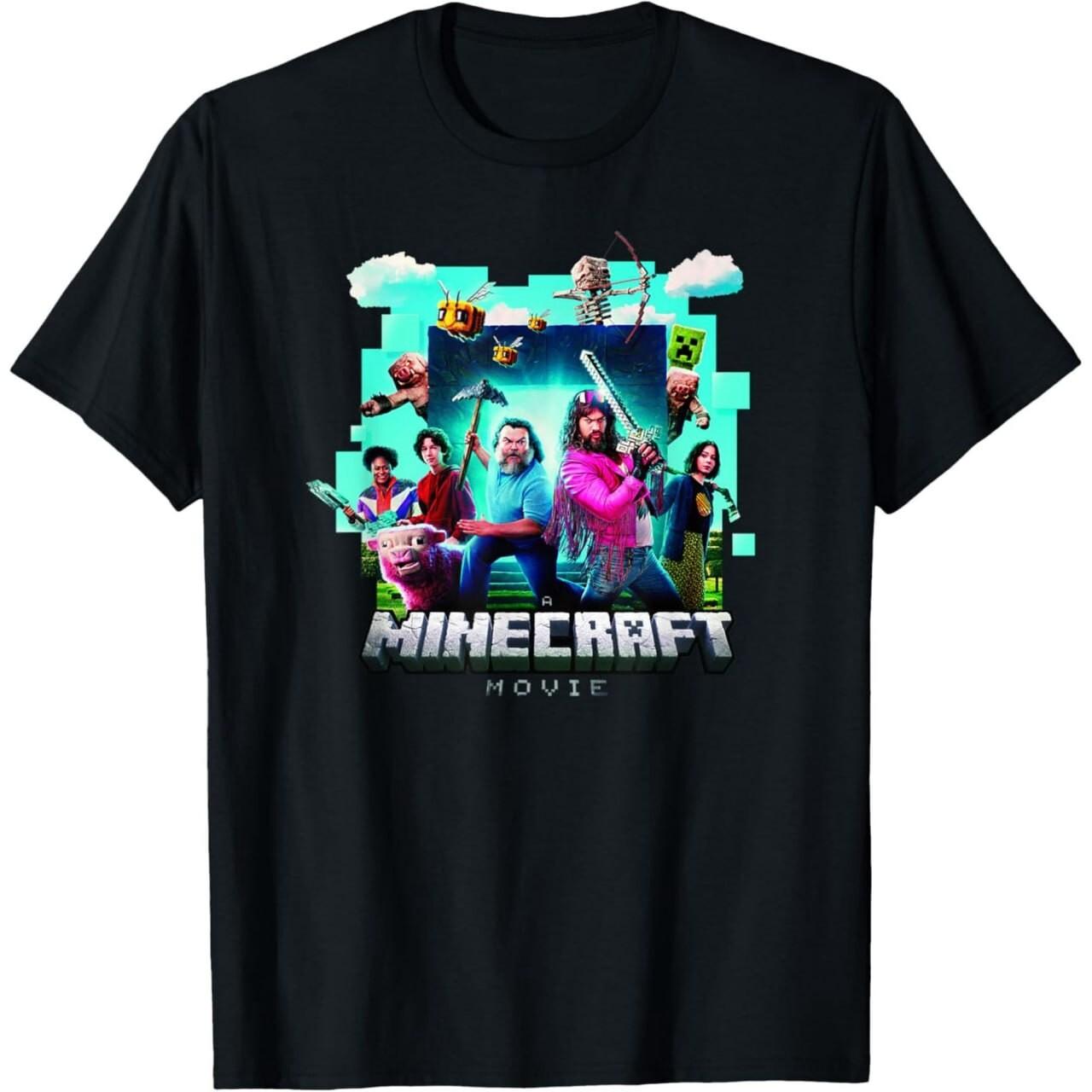 A Minecraft Movie Adventure Gang Main Characters Group Shot T-Shirt S-4XL XXXXL